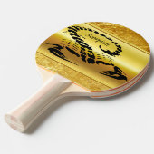金ゴールドの有害な蠍の非常に有毒の昆虫 卓球ラケット (正面アングル)