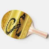 金ゴールドの有害な蠍の非常に有毒の昆虫 卓球ラケット (横)