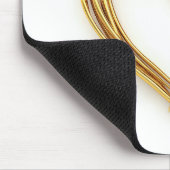 金ゴールドの有線ハート（白） マウスパッド (コーナー)