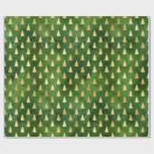 金ゴールドの木々が緑 ラッピングペーパー (フラット)