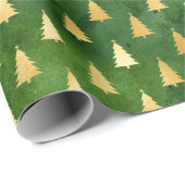 金ゴールドの木々が緑 ラッピングペーパー (ロールコーナー)