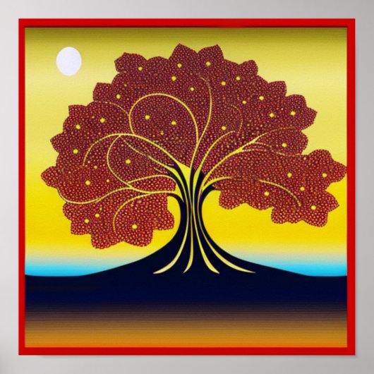 金ゴールドの木が風のポスター ポスター (正面)