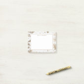 金ゴールドの木のパーソナライズされた葉名 ポストイット (デスク上)