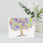 金ゴールドの木の人生のモダンキリスト教預言芸術 ポストカード (スタンド正面)