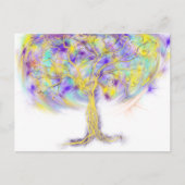 金ゴールドの木の人生のモダンキリスト教預言芸術 ポストカード (正面)