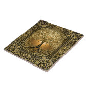 金ゴールドの木の古代素朴 タイル (側面)