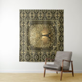 金ゴールドの木の古代素朴 タペストリー (インサイチュ)