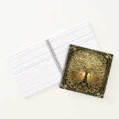 金ゴールドの木の古代素朴 ノートブック (内部)