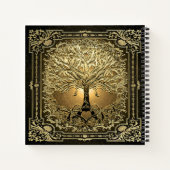 金ゴールドの木の古代素朴 ノートブック (裏面)