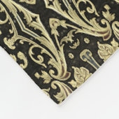 金ゴールドの木の古代素朴 フリースブランケット (角)