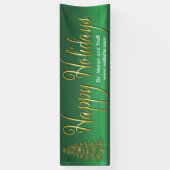 金ゴールドの木の幸せな休日 横断幕 (縦)