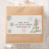 金ゴールドの木は聖降誕祭お目出度う ラベル (インサイチュ)