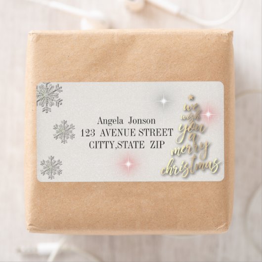 金ゴールドの木は聖降誕祭お目出度う ラベル (インサイチュ)