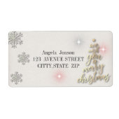 金ゴールドの木は聖降誕祭お目出度う ラベル (正面)