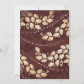 金ゴールドの木は|エレガントなバーガンディの結婚式をつけます 招待状 (裏面)