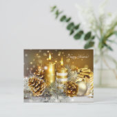 金ゴールドの松 ポストカード (スタンド正面)