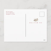 金ゴールドの枝メリークリスマスフォト シーズンポストカード (裏面)