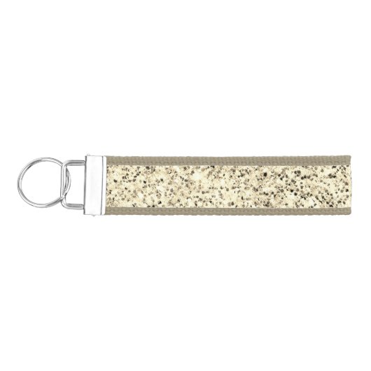 金ゴールドの柔らかいグリッターの輝き リストバンドキーホルダー (鍵左)
