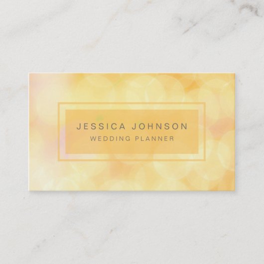 金ゴールドの柔らかいライトグリッターの《写真》ぼけ味の名刺 名刺 (正面)