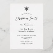 金ゴールドの森の鹿の夜のクリスマスのパーティー実在 箔招待状 (裏面)