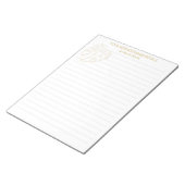 金ゴールドの植物の葉、金ゴールドチーズの植物が並んだ ノートパッド (アングル)