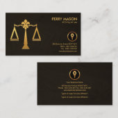 金ゴールドの正義によってはかりで測られるエレガントで素晴らしい木製の穀物の法律 名刺 (正面/裏面)