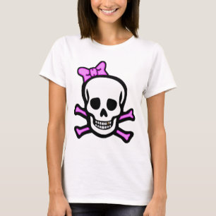 金ゴールドの歯を搭載する氏Skull及び骨が交差した図形 Tシャツ