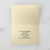 金ゴールドの母の日のカードのハート シーズンカード (内部)