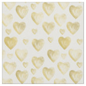 金ゴールドの水彩画のハート ファブリック (クローズアップ)