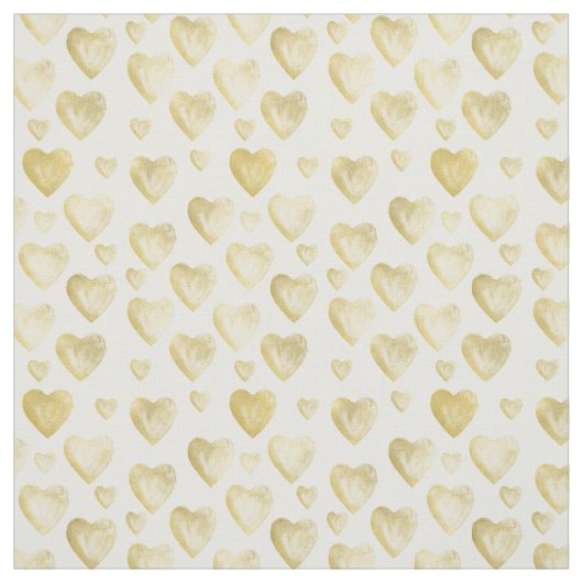金ゴールドの水彩画のハート ファブリック (見本)