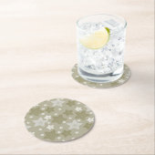 金ゴールドの水彩画の星 ラウンドペーパーコースター (インサイチュ)