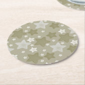 金ゴールドの水彩画の星 ラウンドペーパーコースター (アングル)