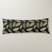 金ゴールドの水彩画の羽 ボディピロー (裏面)