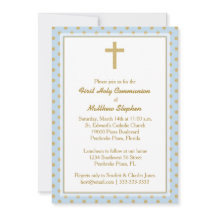 金ゴールドの水玉模様が付いている聖餐の青