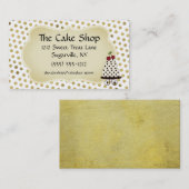金ゴールドの水玉模様のケーキのパン屋のベーカリーの名刺 名刺 (正面/裏面)