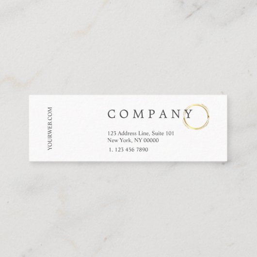 金ゴールドの水玉模様パターンパステル調の小型名刺 スキニー名刺 (裏面)