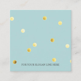 金ゴールドの水玉模様パターンパステル調の正方形の名刺 スクエア名刺