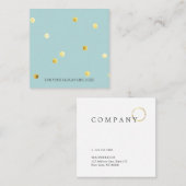 金ゴールドの水玉模様パターンパステル調の正方形の名刺 スクエア名刺 (正面/裏面)