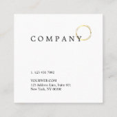 金ゴールドの水玉模様パターンピンクの正方形の名刺 スクエア名刺 (裏面)