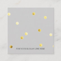 金ゴールドの水玉模様パターン灰色の正方形の名刺