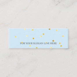 金ゴールドの水玉模様パターン空色の小型名刺 スキニー名刺