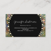 金ゴールドの水色と星雲のマンダラスパーリダイヤモンド 名刺 (裏面)