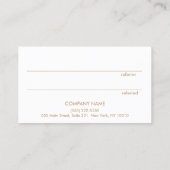 金ゴールドの水色の大規模なフローラ顧客紹介 紹介カード (裏面)