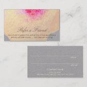 金ゴールドの水色の大規模なフローラ顧客紹介 紹介カード (正面/裏面)