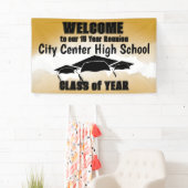 金ゴールドの水色クラス縁どの懇親会へようこそ 横断幕 (インサイチュ)