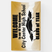 金ゴールドの水色クラス縁どの懇親会へようこそ 横断幕 (縦)