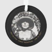 金ゴールドの永遠のハート記念写真 オーナメント (裏面)