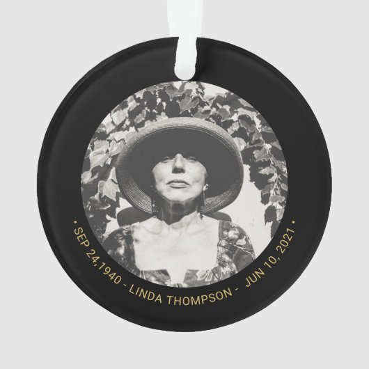 金ゴールドの永遠のハート記念写真 オーナメント (裏面)