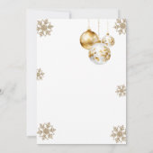 金ゴールドの泡とブライトクリスマスビールカップルのシャワー 招待状 (裏面)