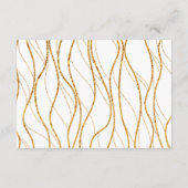 金ゴールドの波と手書き白結婚のウェブサイト エンクロージャーカード (裏面)